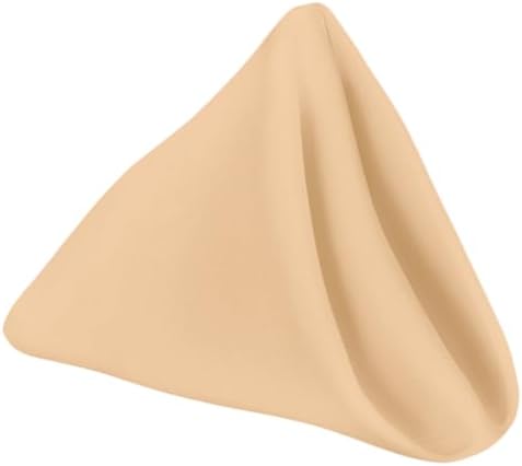 Elegant Durable Cloth Napkins - Beige 17x17-inch Napkins for Parties and Weddings
