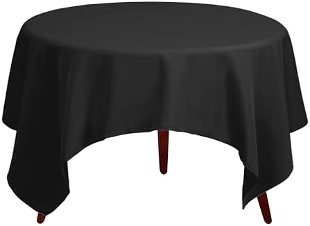 Gee Di Moda 52x52 Black Square Tablecloth for Small Tables