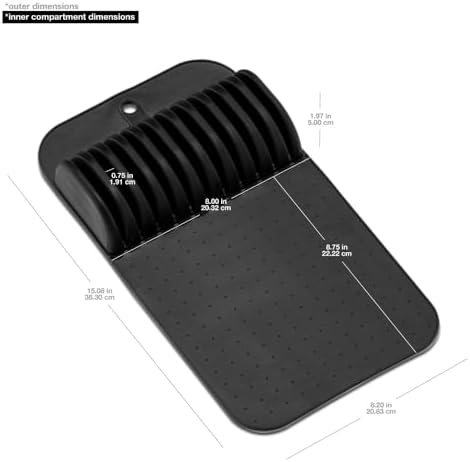 Madesmart Premium Antimicrobial Classic Large Knife Mat Soft-Grip Non-Slip Drawer Organizer