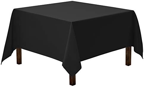 Gee Di Moda 52x52 Black Square Tablecloth for Small Tables