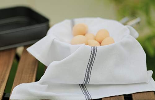 Premium 100 Cotton Beautiful White Herringbone Dish Towels Set of 12 on 16x28