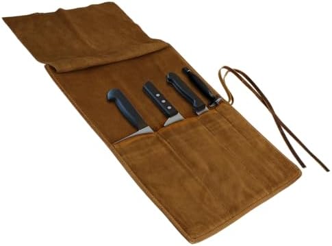 Premium Leather Knife Roll Bag