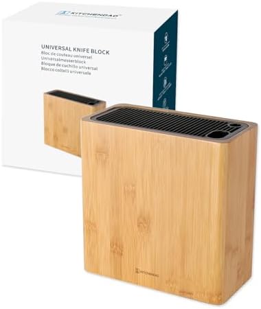 KITCHENDAO XL Bamboo Universal Knife Block Holder for All Knives