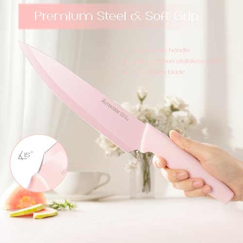 German High Carbon Stainless Steel Kitchen Knife Set with Block and Sharpener
