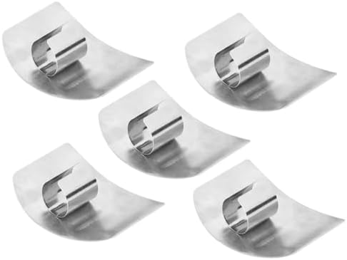 Luxshiny 5pc Stainless Steel Finger Guards for Kitchen Use and More