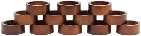 Set of 12 Napkin Rings Handmade Wooden Napkins Stand