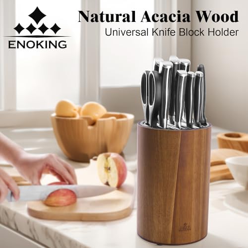 Perfect Universal Knife Holderalyzed Wooden Holder with Plastic Lid Non-Slip Eco-Friendly