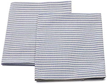 LinenMe Set of 2 Blue Striped Tea Towels