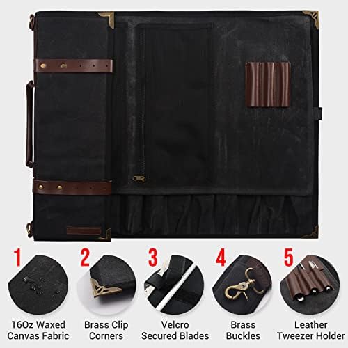 Elegant Chef Knife Roll Bag - 12 Slots Sizes Quality Warranty