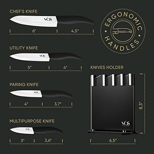 Vos 8-Inch Serrated Bread Knife with Protective Sheath Elegant Design