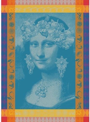 Garnier Thiebaut Mona Lisa Bleu French Kitchen Towel