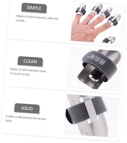 Healifty Stainless Steel Finger Protectors 5pcs 1