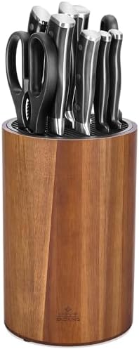 Perfect Universal Knife Holderalyzed Wooden Holder with Plastic Lid Non-Slip Eco-Friendly