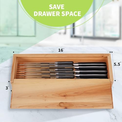 Wooden Knife Storage Box with Combination Lock