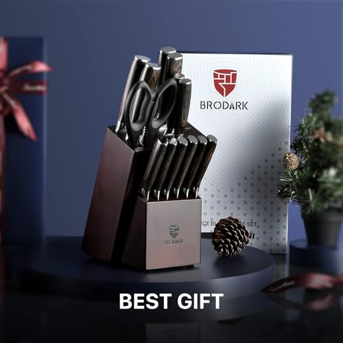 15-Piece knives set with German steel and ergonomic handles