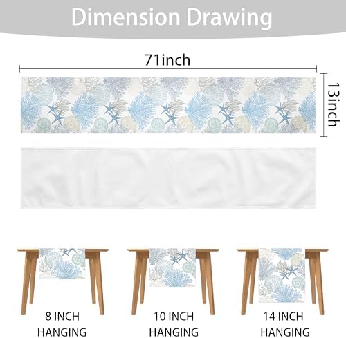 A Glimpse of the Sea - Linen Coastal Table Runner
