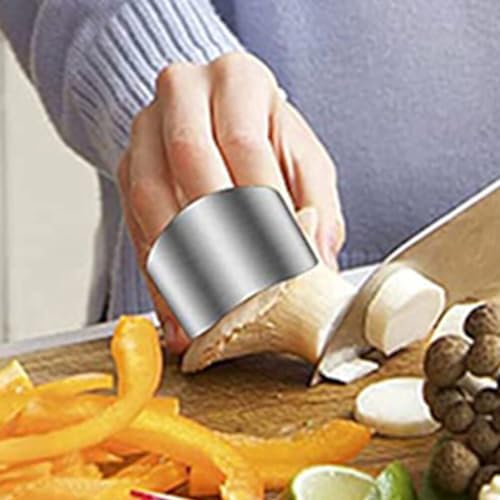 Luxshiny 5pc Stainless Steel Finger Guards for Kitchen Use and More