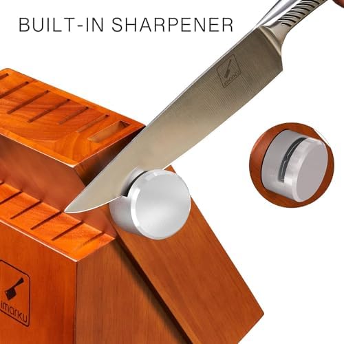 Premium 14-Piece Kitchen Knife Set with Block for Home Kitchen