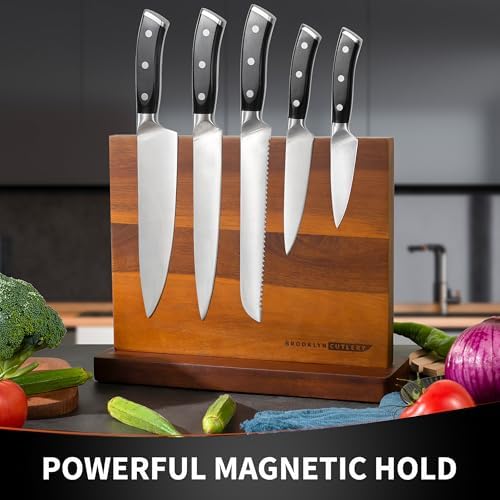 Magnetic knife holder ACACIA WOOD 12 KNIVES GIFT READY
