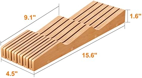Space-Saving Bamboo Knife Block Organizer