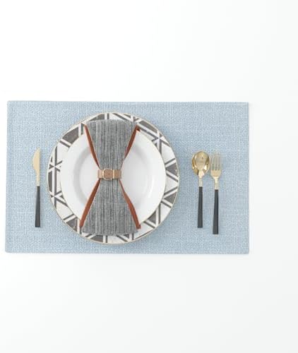 Elegant Heat-Resistant Placemats Set of 4 Soft Faux Linen