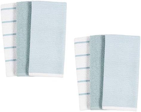 Ayesha Curry Mixed Utility Kitchen Towel Set Set of 6 Aqua