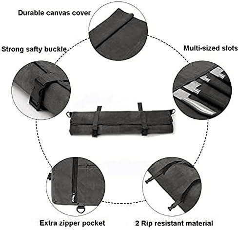 HERSENT Chefs Knife Roll Bag Portable Durable Knives Storage Solution