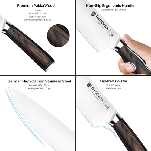 15-Piece knives set with German steel and ergonomic handles
