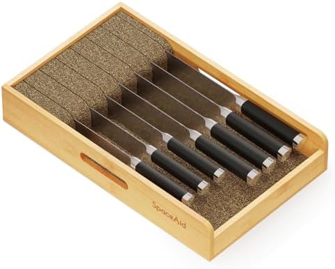 SpaceAid 9-inch Wide Bamboo Knife Holder