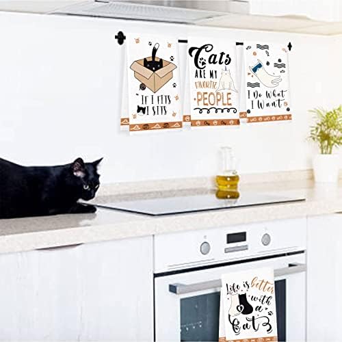 Lebsitey Cat Kitchen Towels Set