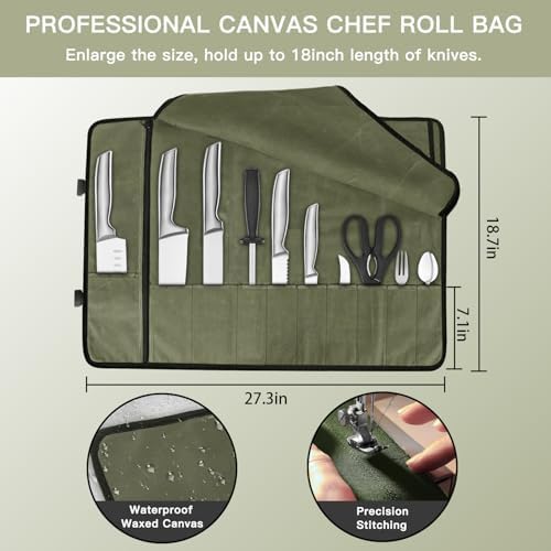 Parsuko Chef Knife Roll Bag with 10 Slots