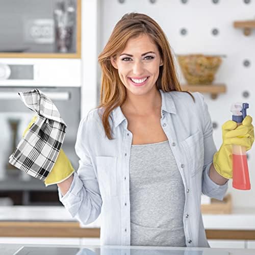 Utopia Premium Black White Dish Towels - 6 x 15x25 inches Set