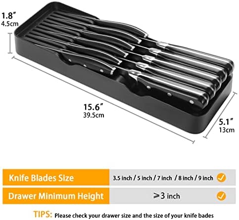 GMEZZO Knife Organizer Tray for Knives Small Black