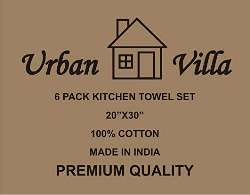Urban Villa 100 Cotton Dish Towels Pack of 6