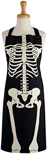 DII Halloween Skeleton Apron Oven Mitt Set