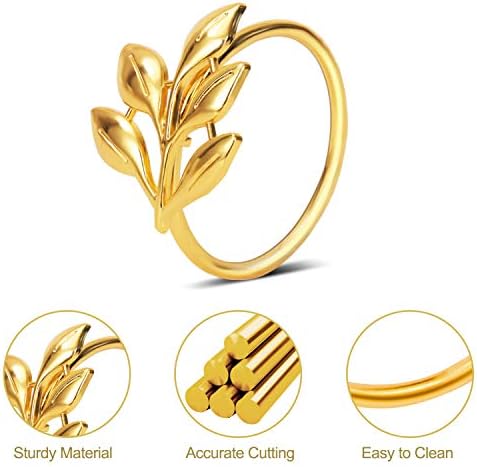 20-Leaf Napkin Rings for Gold-Tone Dining Tables