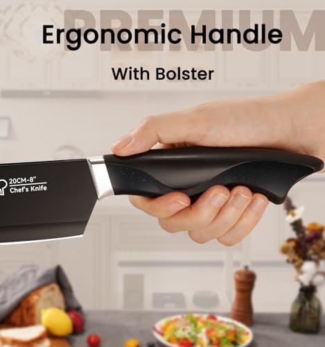 Amorston 15-Piece Knife Set with Built-in Sharpener