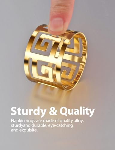 Elevate Your Dining Experience with URWOOW Napkin Rings - Set of 12 Gold