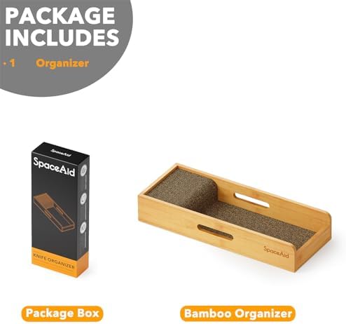 SpaceAid Bamboo Knives Organizer Small