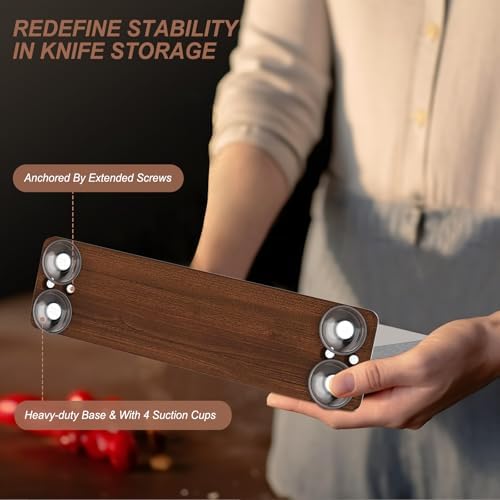 DAJOUJS Magnetic Knife Block Stainless Steel Knife Holder for Kitchen Counter
