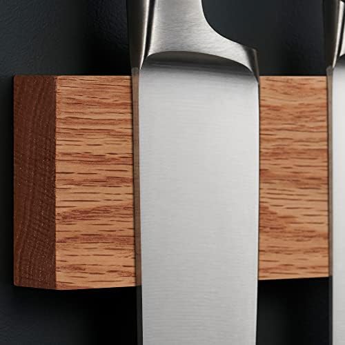 LARHN Magnetic Knife Holder 16-inch Oak for Kitchen Storage Organization