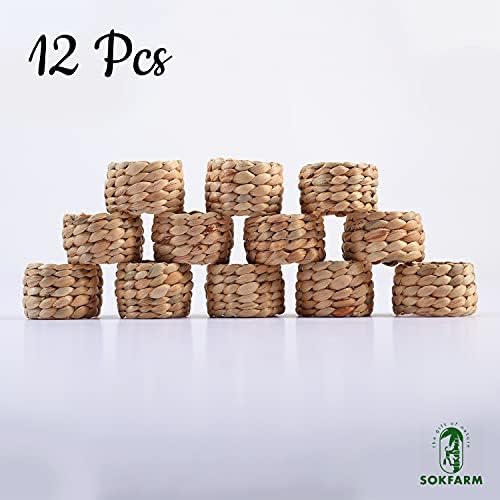 Rustic Farmhouse Napkin Rings - Set of 12