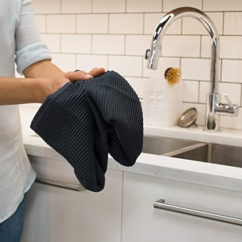 Ripple Kitchen Towel Set 2 Piece Black