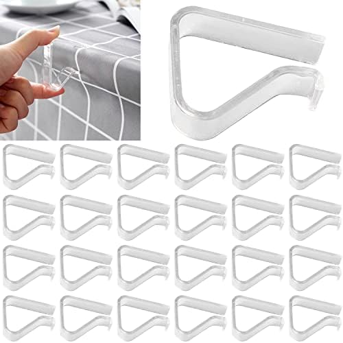 24 Transparent Plastic Tablecloth Clips Set for Home Outdoor