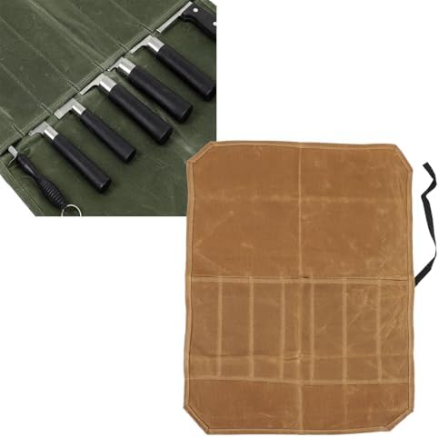 Fockety 7 Pockets Knife Roll Bag for Kitchen Use
