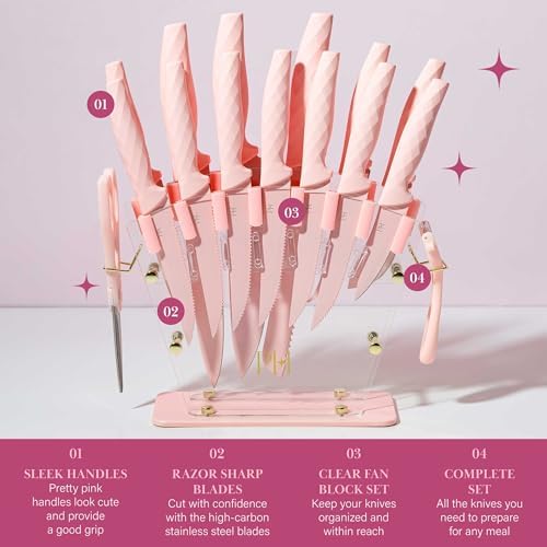 Paris Hilton-Kitchen Knife Set Pink Gold