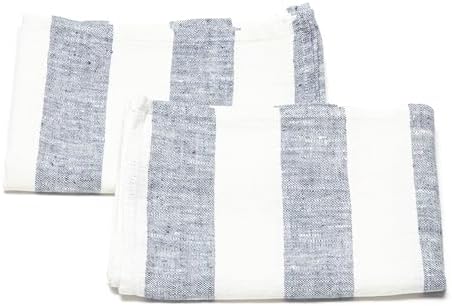 Set of 2 Indigo Linen Tea Towels for Kitchen Use