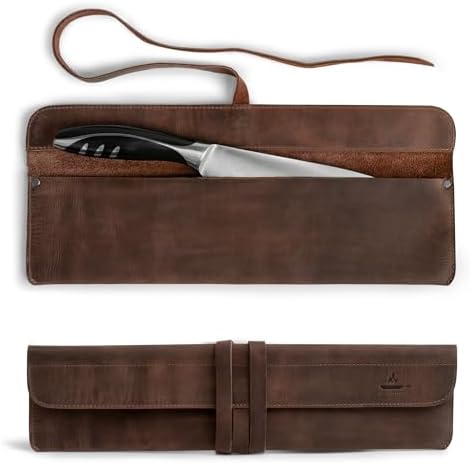 Cast Leather Co Single Knife Case in Bourbon Brown