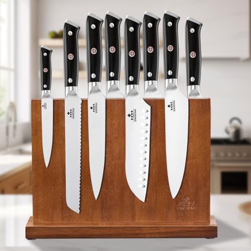 ENOKING Magnetic Knife Block with Acacia Wood