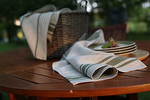 Hand-crafted linen tea towel Irish green style